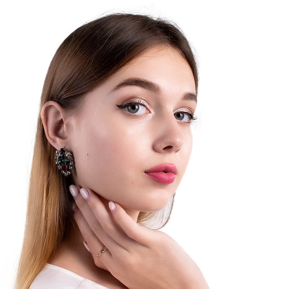 TOM BINNS SILVER, RED & GREEN CLASSIC EARRINGS | WOMENS